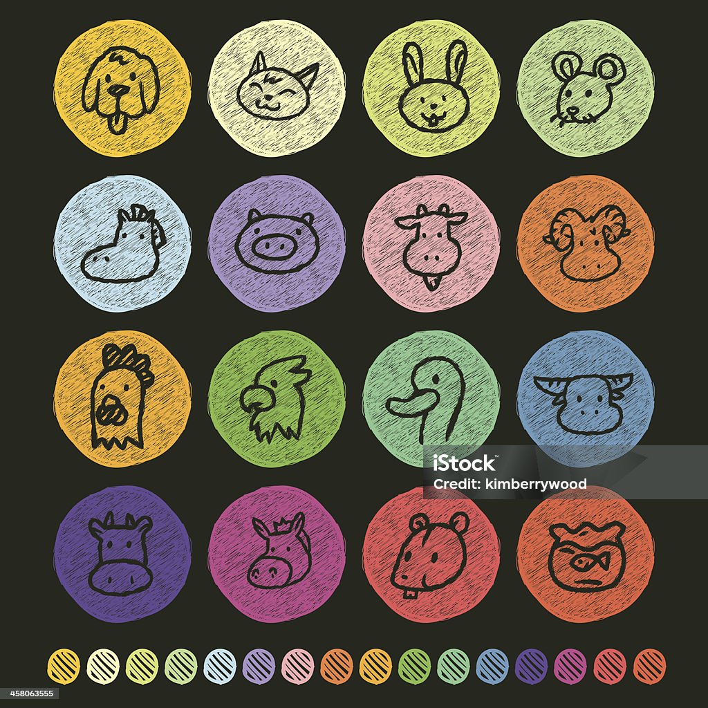 Pet Icon Vector File of Doodle Pet Icon Set Lamb - Animal stock vector
