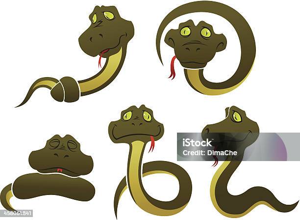 Funny Snakes Stock Illustration - Download Image Now - Snake, Cartoon, Animal