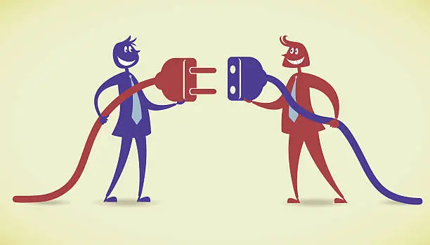 Vector illustration of Connection with two people