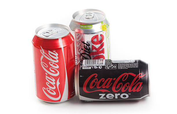 Coke "Sofia, Bulgaria - February 24, 2011: Coca Cola, Coca Cola zero and Diet Coke Can, Studio Shot on white background Bulgarian distribution" coke zero photos stock pictures, royalty-free photos & images