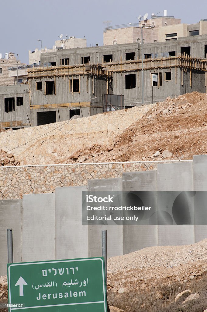 Izraelska osada budowy i oddzielenie się ściany - Zbiór zdjęć royalty-free (Apartheid)