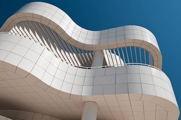 Architectural Abstract Of The J. Paul Getty Museum stock photo