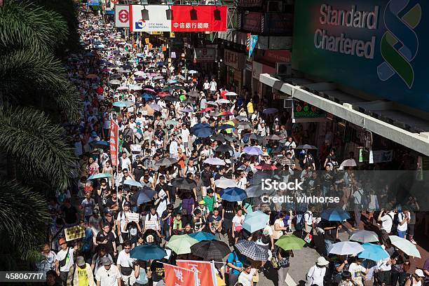 Protesta Contra La Educación Nacional En Hong Kong Foto de stock y más banco de imágenes de 2012 - 2012, Calle, Calle principal - Calle