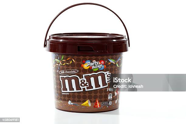 Mms Party Bucket Of Confectionary Candy Stock Photo - Download Image Now - Bucket, Buffet, Candy
