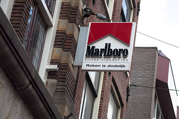 Marlboro cigarette logo in Dutch stock photo
