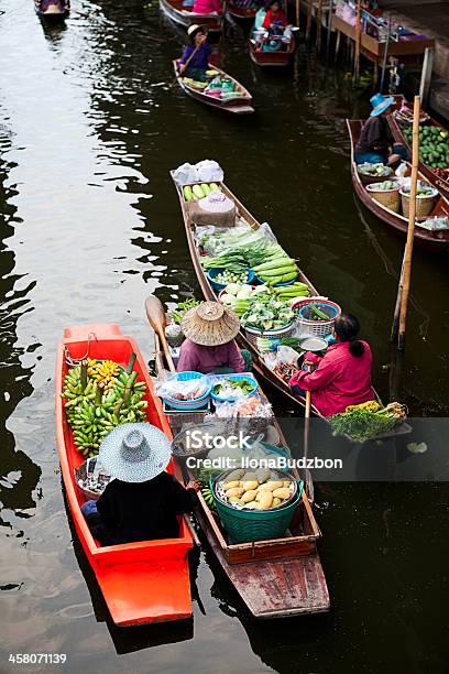 Foto de Mercado Flutuante e mais fotos de stock de Bangkok - Bangkok, Mercado Flutuante, Rio