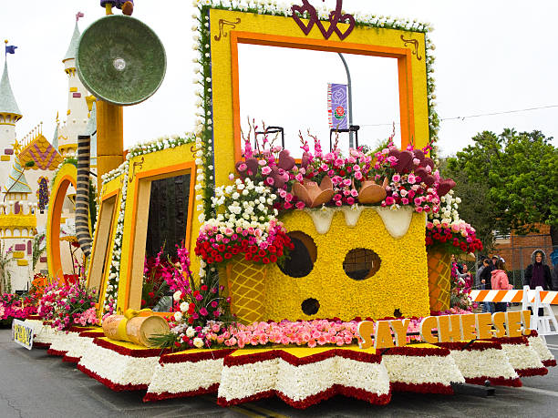 The City of Glendale Rose Parade float stock photo