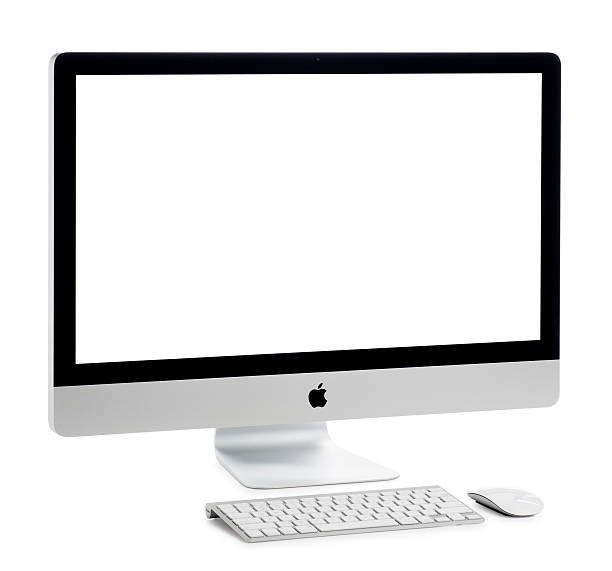 apple imac komputera na biały - imac zdjęcia i obrazy z banku zdjęć