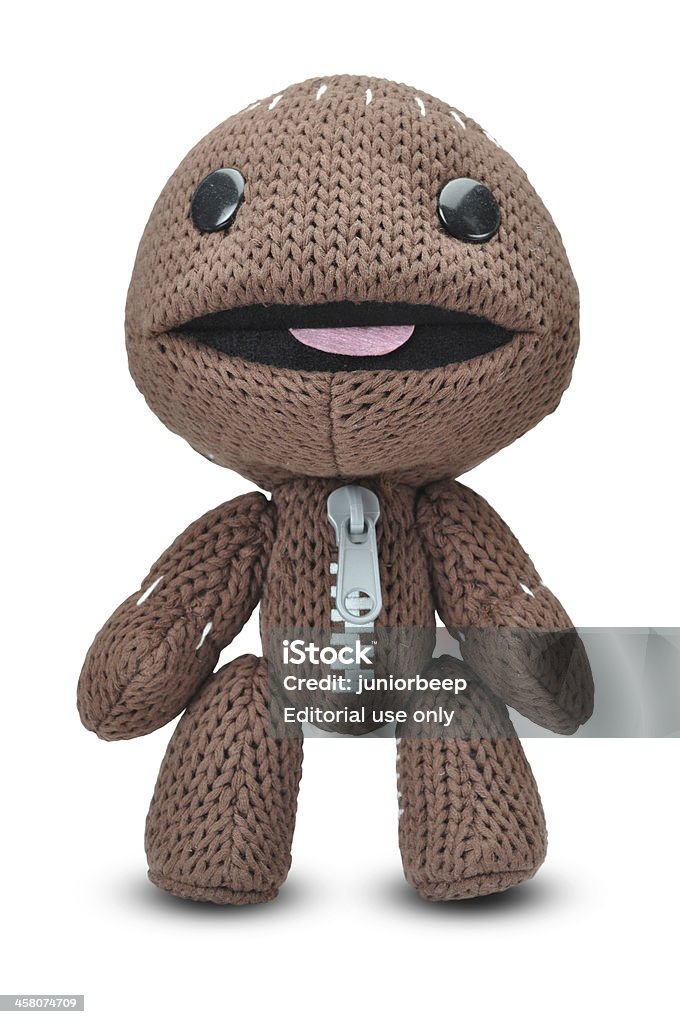 Playstation 어린 빅플래닛 Sackboy 문자 - 로열티 프리 0명 스톡 사진