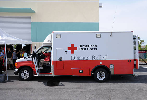 Hurricane relief truck stock photo