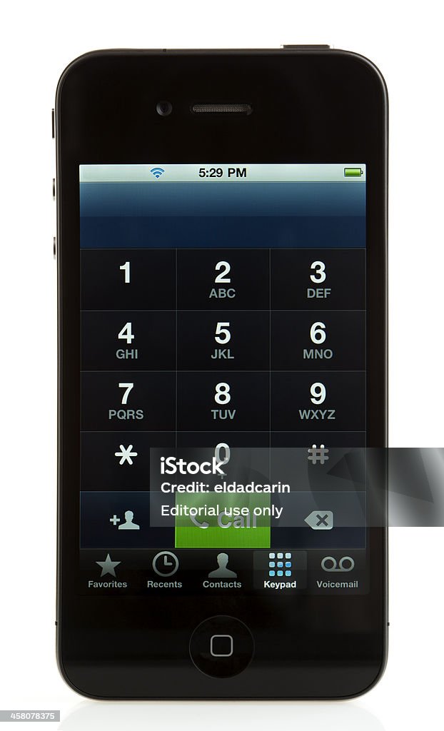 Aislado iPhone 4-Teclado de teléfono - Foto de stock de Aparato de telecomunicación libre de derechos