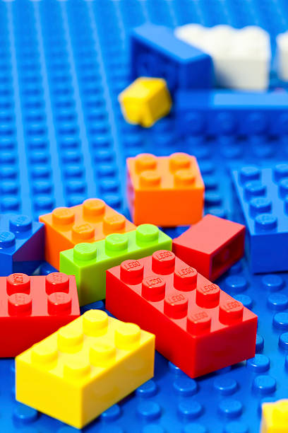 Coleção de blocos lego coloridas - foto de acervo