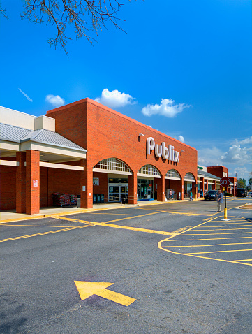 Athens, Georgia, USA - March 15, 2012:  Publix Grocery is the fourteenth-largest US retailer with operations across the southeastern US.