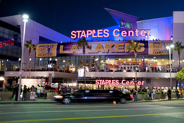 Staples Center in Downtown Los Angeles stock photo