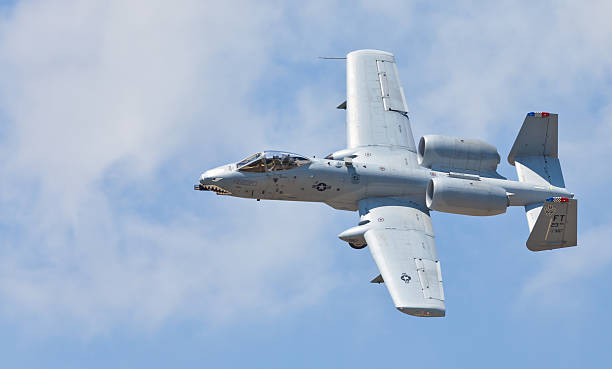 Fairchild A-10 Thunderbolt II "Hampton, USA - May 15, 2011: Fairchild A-10 Thunderbolt II performing air show routine during the one of the biggest Air Force Airshows in the world called: AirPoer Over Hampton Roads, hosted by one of the main USAF Bases Langley AFB located in  Hampton, VA, USA" a10 warthog stock pictures, royalty-free photos & images