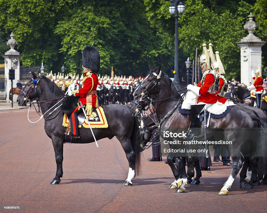 Trooping the Colour cerimonia, Westminster, Londra. - 로열티 프리 Brass Band 스톡 사진