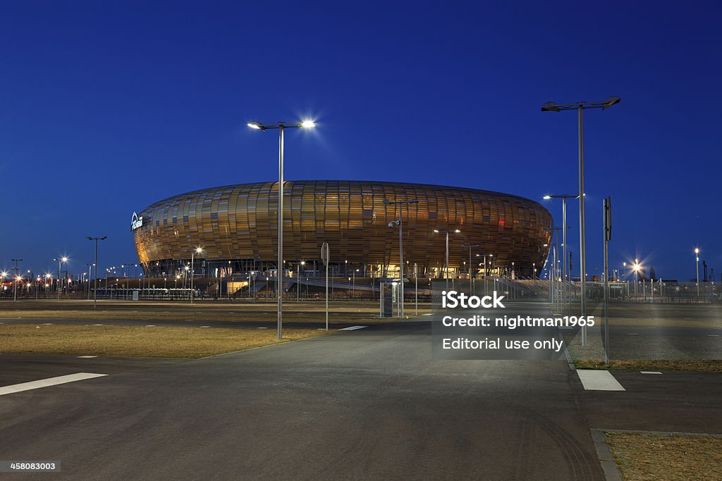 PGE Arena stadium for Euro 2012 "GDANSK, POLAND - March 23, 2012: PGE Arena newly built football stadium for Euro 2012 Championship. Stadium has a capacity of 44 000 people. March 23, 2012 in Gdansk, Poland." Architecture Stock Photo