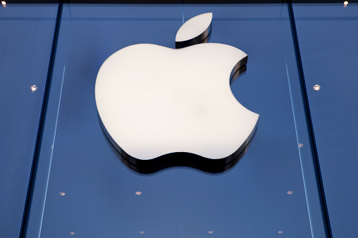 Beijing, China - September 30, 2011: the logo of apple company in open new Apple store in Central District, Beijing. Apple is planning to open its first store in Beijing as it seeks to capture a greater share of the booming Chinese market.