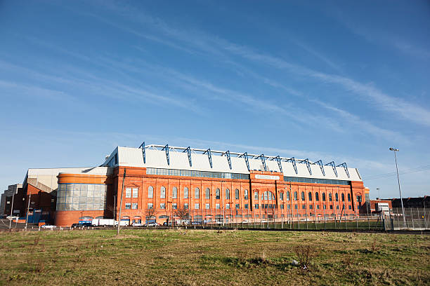 Ibrox Stadium, Glasgow Glasgow, UK - January 12, 2012: The Bill Struth Main Stand at Ibrox Stadium, Glasgow, the home ground of Glasgow Rangers Football Club. The main stand was built in 1928 with an impressive red brick facade. ibrox stock pictures, royalty-free photos & images