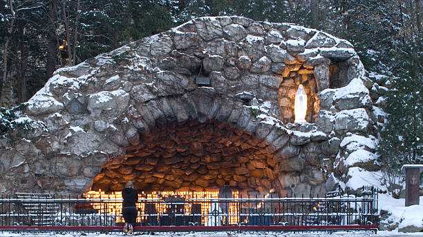 Reflection at the Grotto stock photo