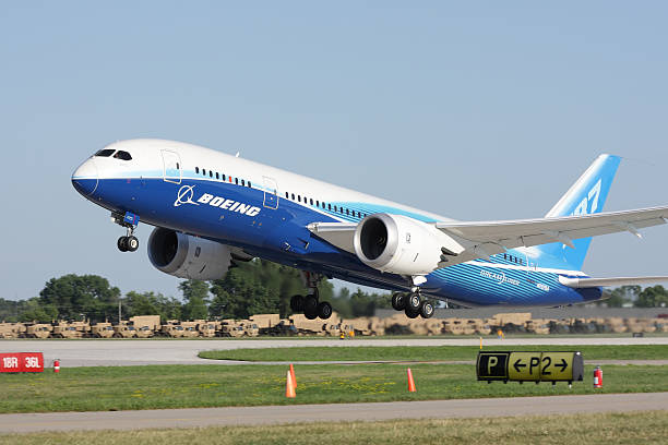 보잉 787 dreamliner 이륙과 - boeing 뉴스 사진 이미지