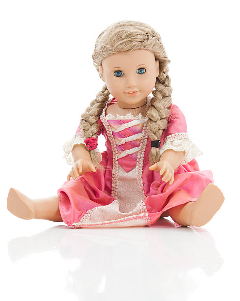 American Girl Doll on white with reflection stock photo