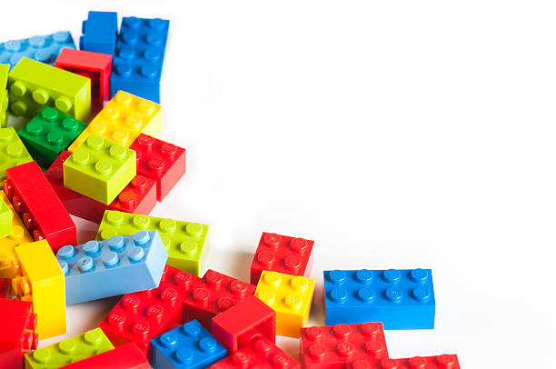 bloques de lego con espacio de copia - construction material material brick building activity fotografías e imágenes de stock