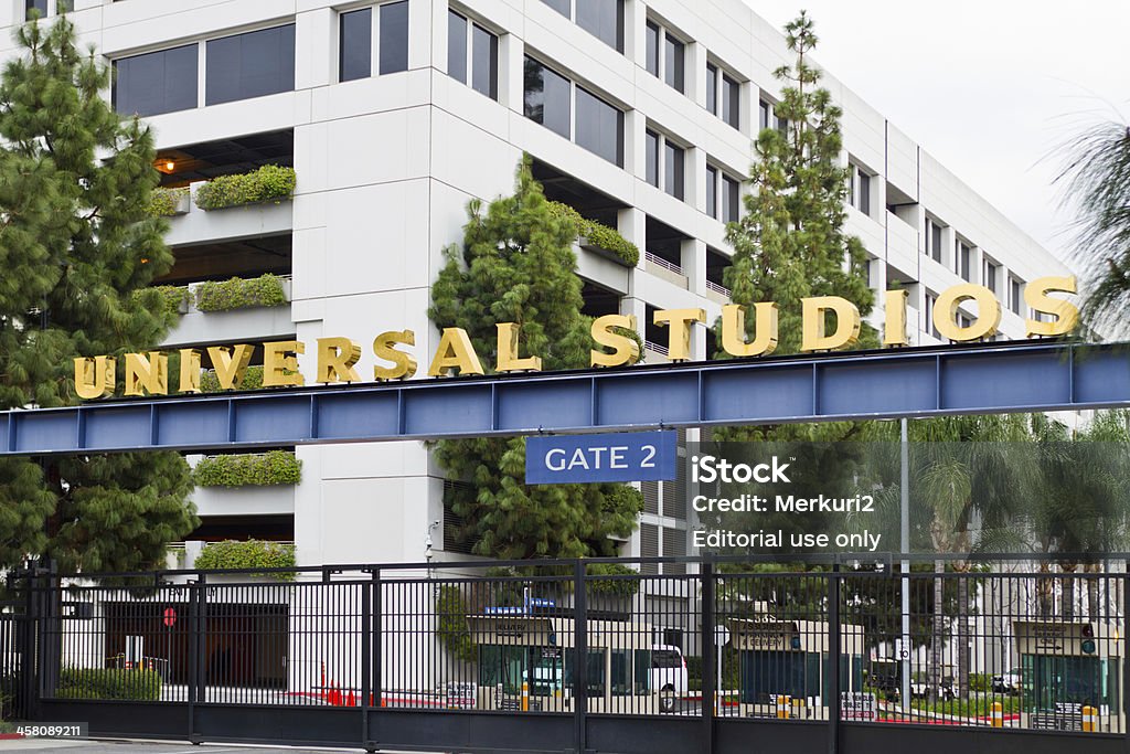 Universal Studio Queue Railing Gate Marquee And Gate Sign Universal Studios Motion Picture Studio Stock ...