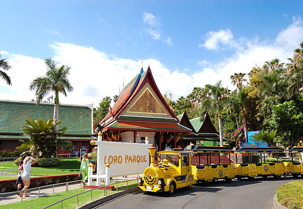 The main entrance in Loro Parque stock photo