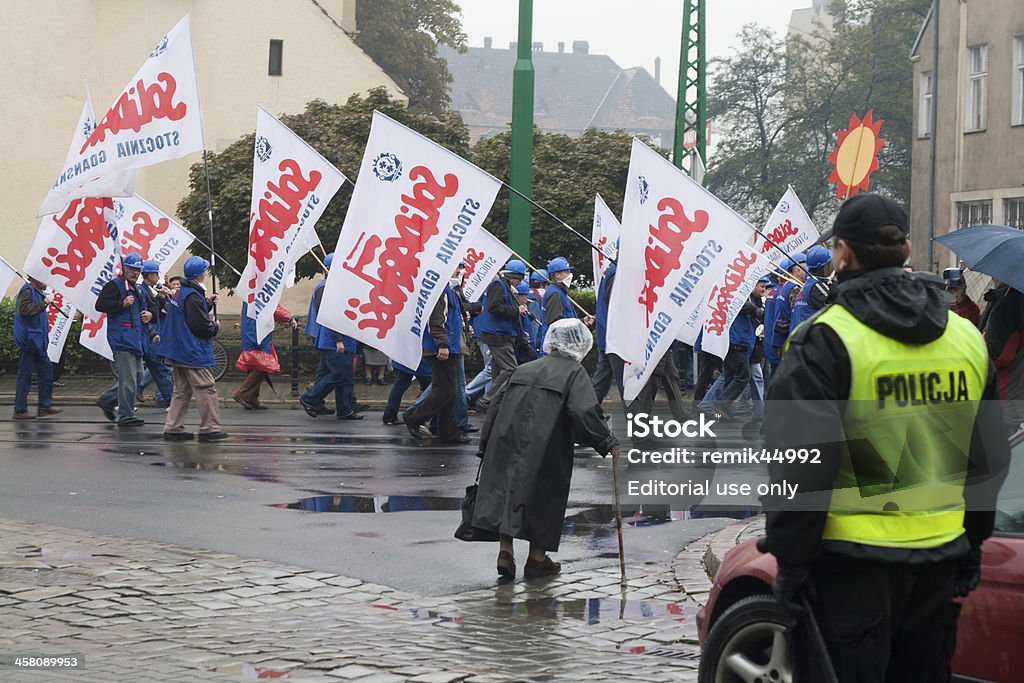 Trabalhadores manifestação em Poznan, Polônia - Foto de stock de Greve royalty-free