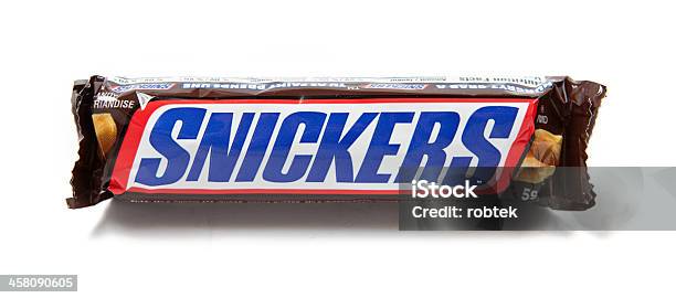 Snickers Chocolate Candy Bar Stock Photo - Download Image Now - Snickers, Candy, Caramel