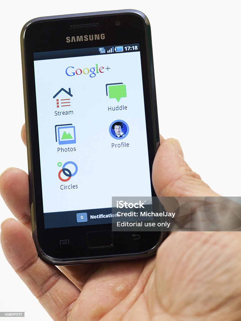 Google nas Samsung Galaxy smartphone - Royalty-free Dispositivo de informação portátil Foto de stock