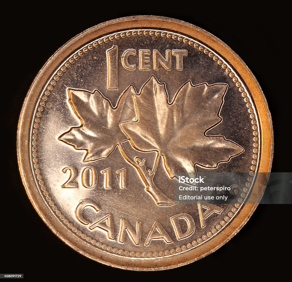 Canadian 2011 penny - Lizenzfrei 1-Cent-Stück Stock-Foto