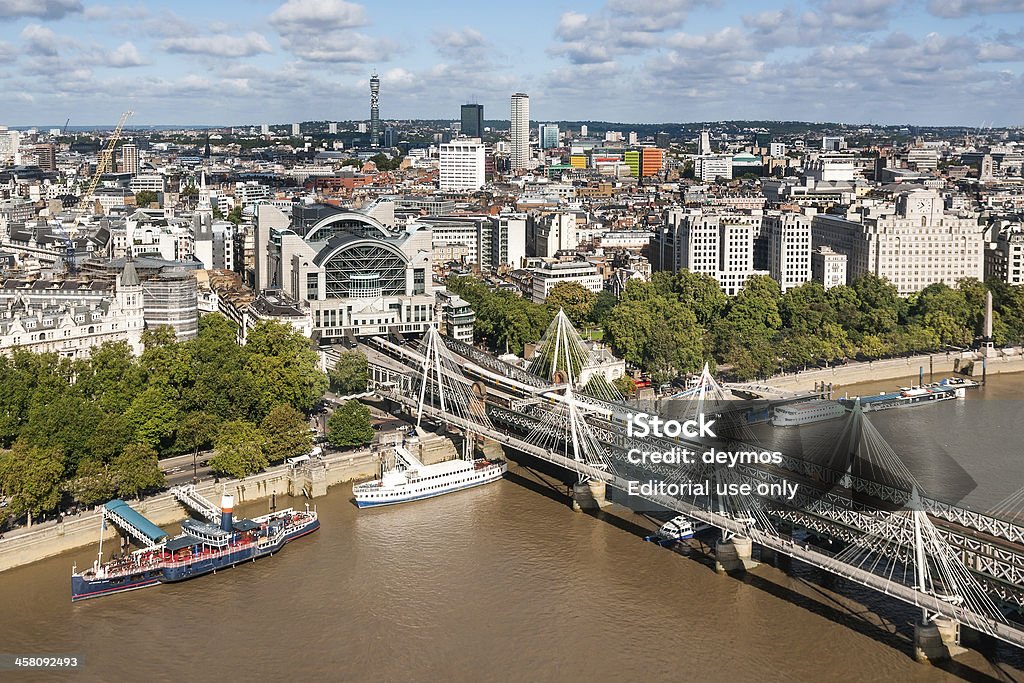 Widok na Most od London Eye Hungerford - Zbiór zdjęć royalty-free (Anglia)