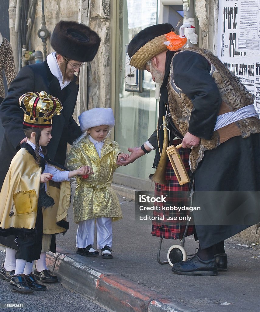 Purim em Mea Shearim - Royalty-free Celebração judaica de Purim Foto de stock