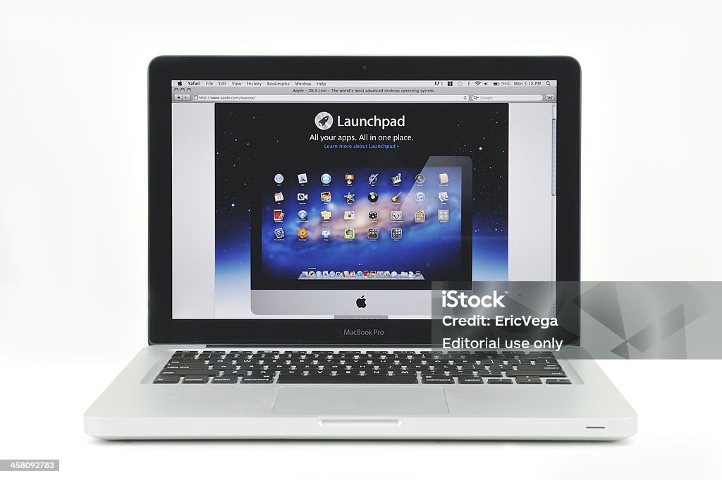 Apple MacBook Pro Launchpad indiqué sur - Photo de Application mobile libre de droits
