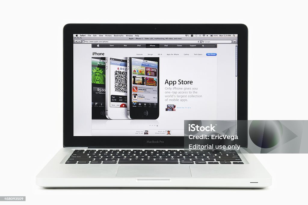 Apple App Store dostępna na MacBook Pro - Zbiór zdjęć royalty-free (Aplikacja mobilna)