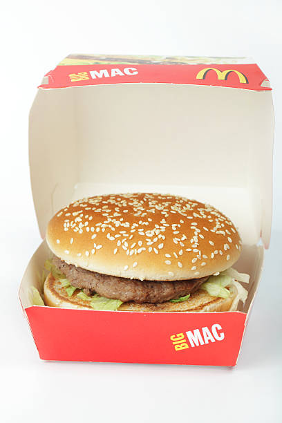 Big Mac "Dnepropetrovsk, Ukraine - March 19, 2011: Isolated on white view of a MacDonald\'s Big Mac" dnipropetrovsk stock pictures, royalty-free photos & images
