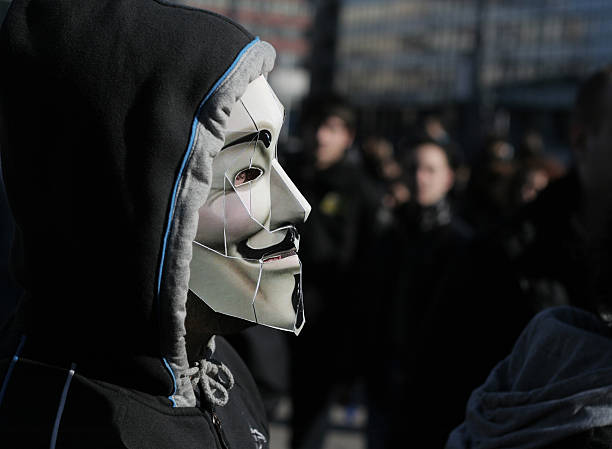 anonimo protester - anonymous rete di attivisti foto e immagini stock