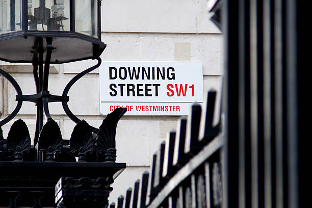 Downing Street sign stock photo