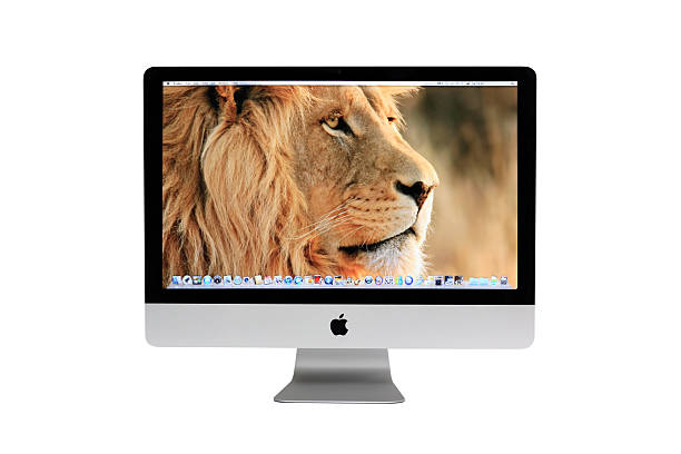 nowy komputer imac, w połowie 2011 modelu. - imac zdjęcia i obrazy z banku zdjęć