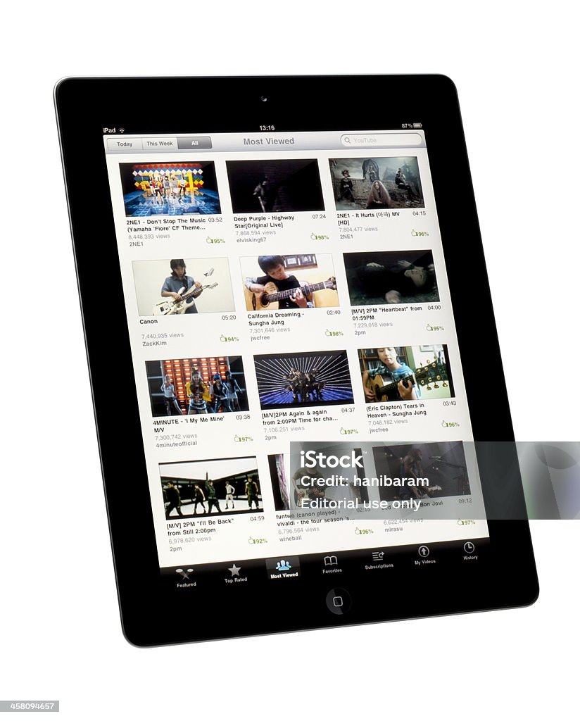 Youtube sur iPad Apple - Photo de YouTube libre de droits