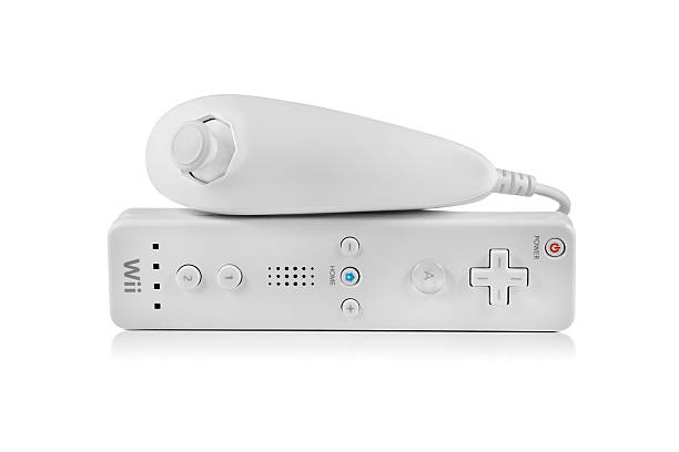 Nintendo Wii Nunchuk and controller stock photo