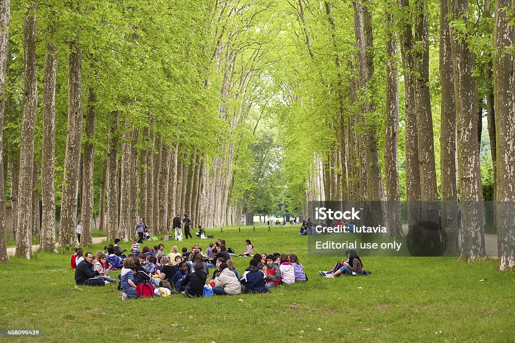 Gruppe von Kindern, die auf der Natur Mittagessen - Lizenzfrei Picknick Stock-Foto