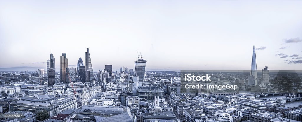 City of London Panoramic image of the Financial districts of London and The Shard Horizontal Stock Photo