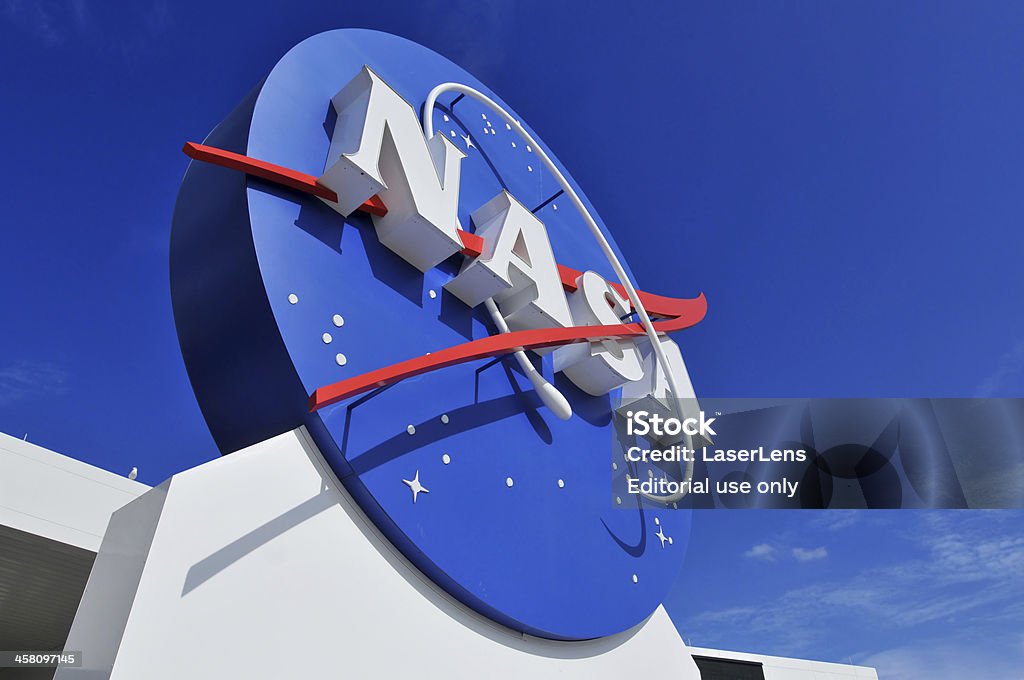 NASA's Logo "Cape Canaveral, FL, USA- January 2, 2011: The NASA\'s Logo Signage at the Kennedy Space Center, NASA in Florida, USA." NASA Stock Photo