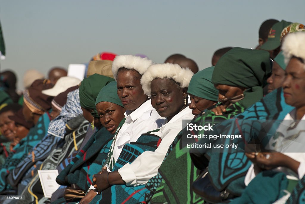 Rei Basotho ver o desfile de aniversário. - Royalty-free Lesoto Foto de stock