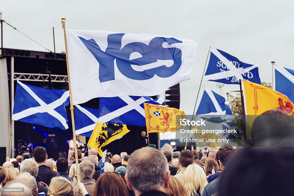 Riunione dell'indipendenza della Scozia a Edimburgo - Foto stock royalty-free di Referendum sull'indipendenza della Scozia del 2014