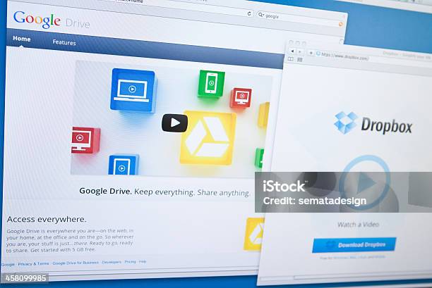 Google Unità Rispetto A Dropbox - Fotografie stock e altre immagini di Google Drive - Google Drive, Dropbox, Attrezzatura informatica