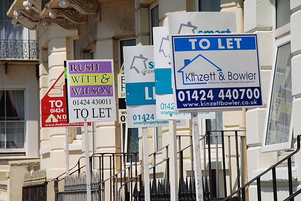 Property to let signs, England stock photo